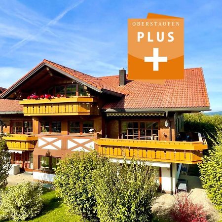 Wunderschoene Wohnung Mit Balkon Und Blick Auf Die Alpen Oberstaufen Exteriör bild