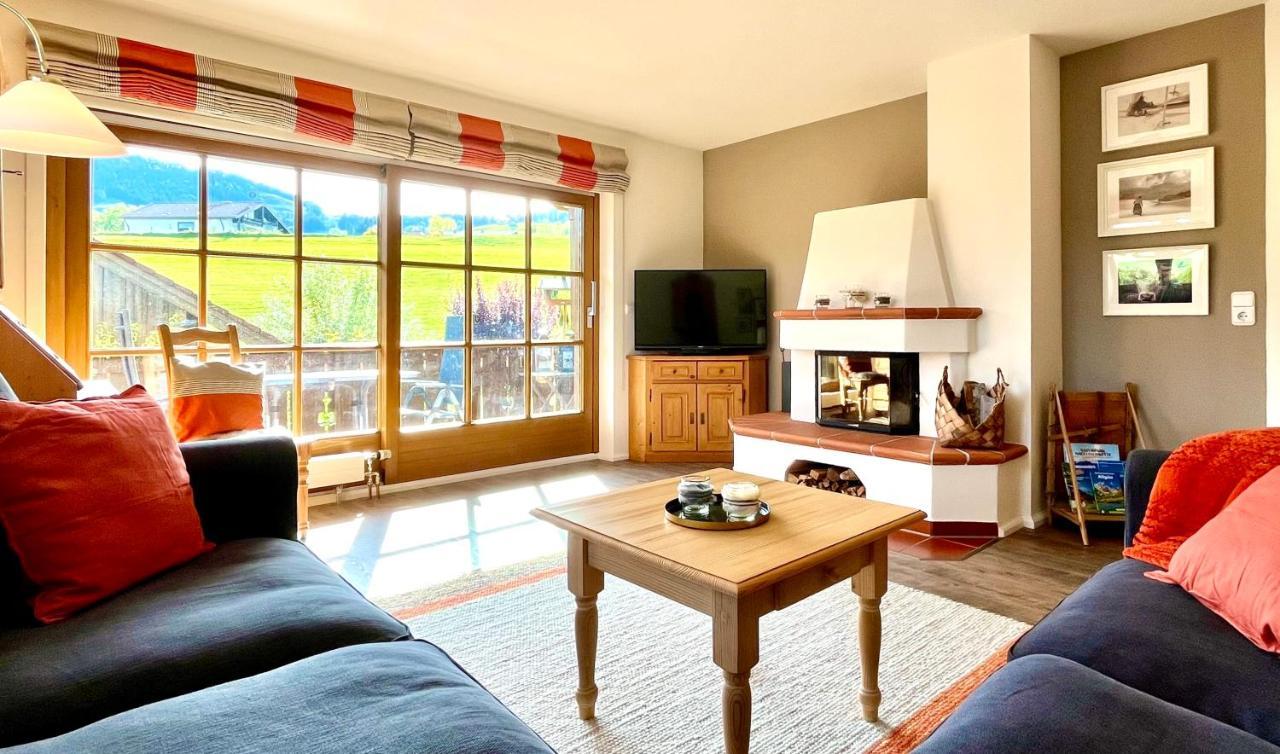 Wunderschoene Wohnung Mit Balkon Und Blick Auf Die Alpen Oberstaufen Exteriör bild